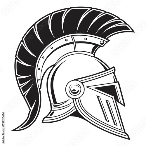 Illustration of a spartan helmet in vector format