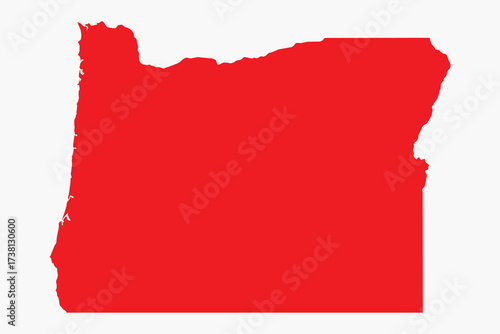 Vector graphic artwork suitable for print and web containing flat detailed map of OREGON