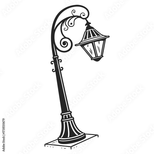 Vintage street lamp with decorative elements