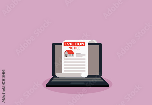 eviction notice on laptop