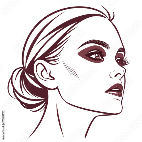 Elegant Woman Profile Vector Illustration