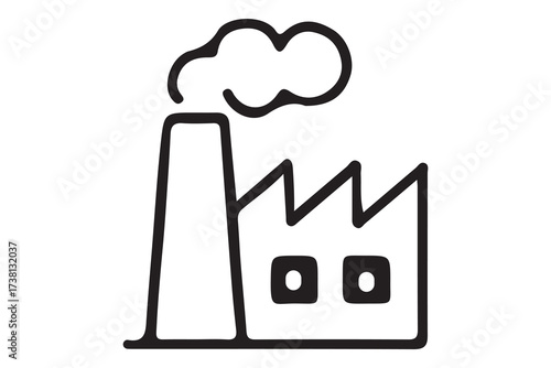 Industrial pollution line icon. Factory, chimney, smoke. Air pollution concept. Can be used for topics like ecology, sustainable development, atmosphere