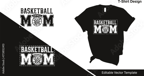 Proud basketball mom celebrates her passion with a stylish graphic tee design