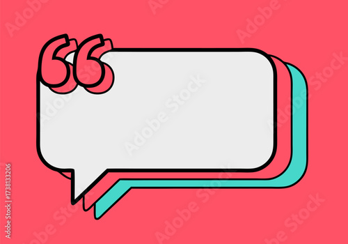Graphic speech bubble with quotation marks on a vibrant background, perfect for adding text