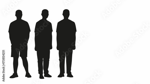 Diverse group of men standing together in solidarity, perfect for illustrating teamwork, friendship, or community unity, a modern and impactful visual