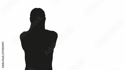 Striking silhouette of a strong, confident woman, perfect for conveying power, mystery, and elegance in your next project or campaign