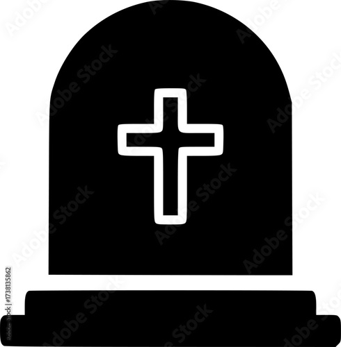 tombstone glyph flat vector icon
