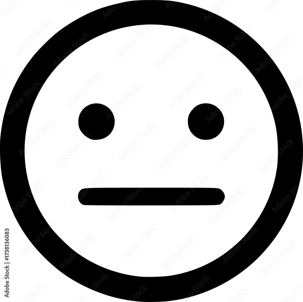 Fototapeta premium neutral emoji glyph icon flat vector icon 