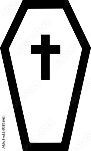 coffin icon flat vector icon
