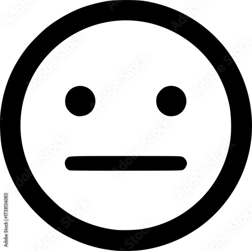 neutral emoji glyph icon flat vector icon
