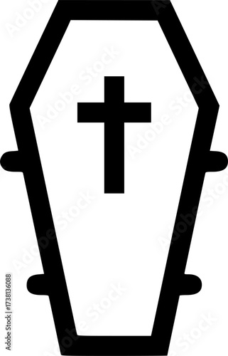 coffin icon flat vector icon

