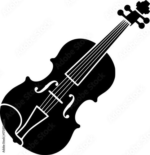 violin icon flat vector icon
