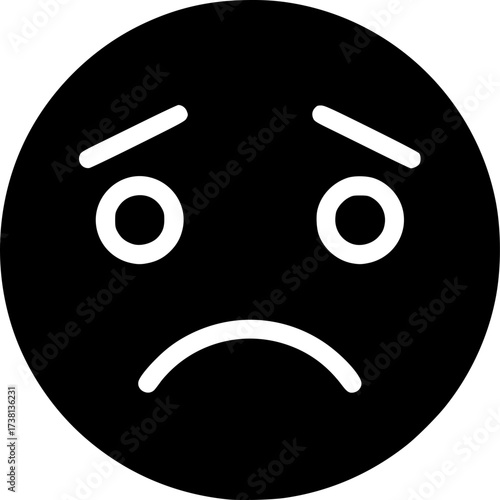 embarrassed emoji glyph icon flat vector icon
