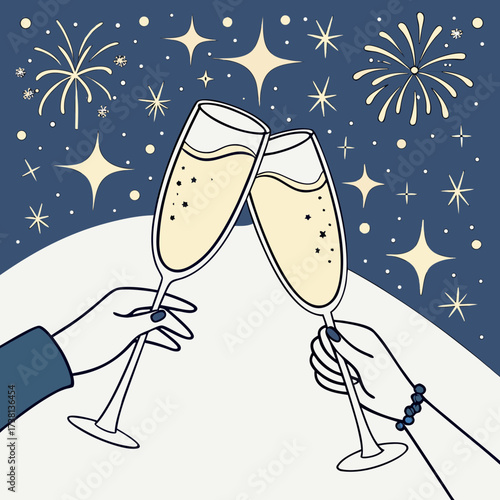Golden Sparkling Wine Glasses for Party and Special Occasions