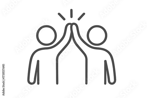 High five line icon. Teamwork and success concept. Business partnership and collaboration symbol. Friends greeting, celebration or agreement. Two people hands clap vector illustration.