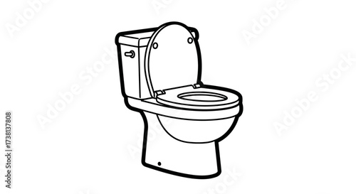 Toilet icon outline - Line art illustration