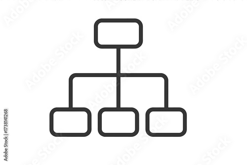 Flowchart line icon. Organization chart pictogram. Business hierarchy and structure symbol. Vector illustration for web, app design. Workflow, process, sitemap diagram.