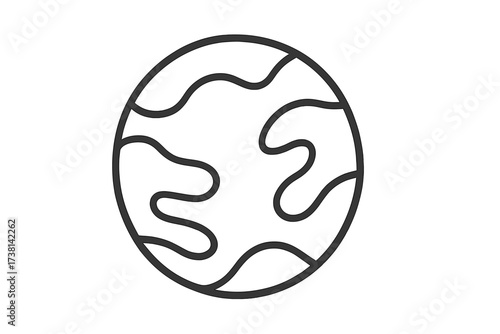 Planet line icon vector. Simple space object symbol for astronomy and science design. Minimalist celestial body illustration. Earth globe or fantasy world graphic element.