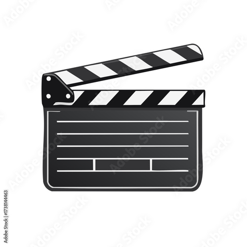 Classic movie clapperboard vector illustration for filmmaking and cinema production
