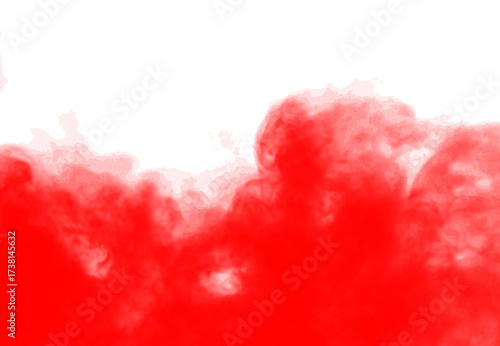 red smoke cloud fog dust isolated on transparent background. Colorful smoke smog misty fog steam explosion special effect. Smoke texture for Compositing, covering, overlay, design elements, PNG