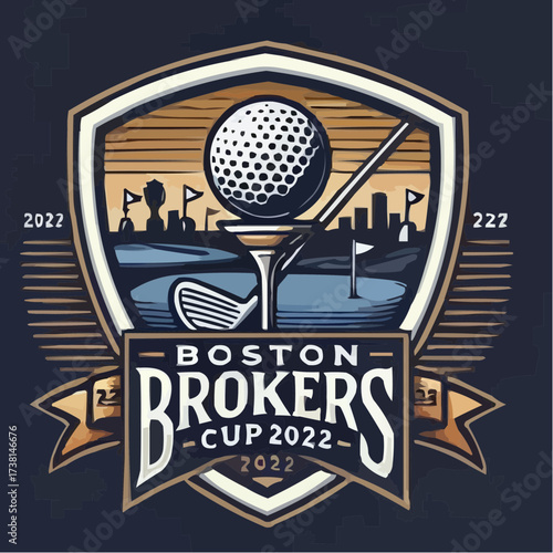 Celebrate Boston Golfing Events With This Unique Design, Perfect for Golf Tournaments, Corporate Outings, and Club Events Featuring a Bold 2022 Logo