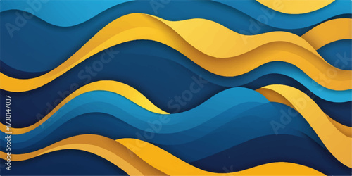 Abstract blue wave pattern vector illustration for colorful summer web banner backgrounds