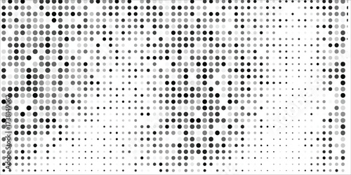 Basic halftone dots effect in black and white color. Halftone effect. Dot halftone. Black white halftone.Background with monochrome dotted texture. Polka dot pattern template modern