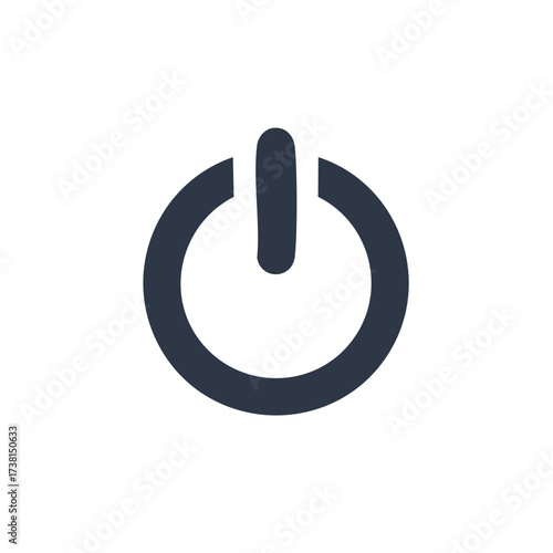 Power button icon, On Off switch symbol isolated design.