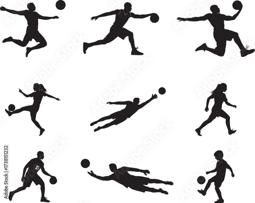 Sports Silhouettes Collection basketball soccer
