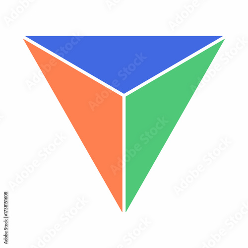 Modern geometric triangle vector logo featuring a stylish combination of coral, emerald, and royal blue isolated on a white background. Perfect for branding, corporate identity, and business icons. Free Download Modern geometric triangle vector logo featuring a stylish combination of coral, emerald, and royal blue isolated on a white background. Perfect for branding, corporate identity, and business icons. - GFXLoad