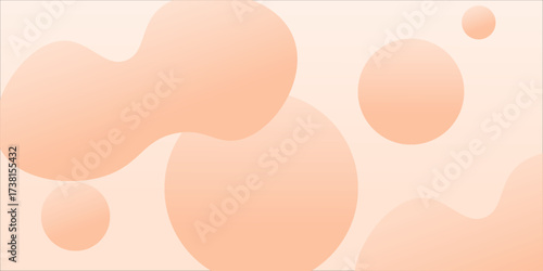 Abstract background with peach fuzz metaball shapes. Morphing organic blobs. Vector 3d illustration. Abstract 3d background. Liquid shapes. Banner or sign design