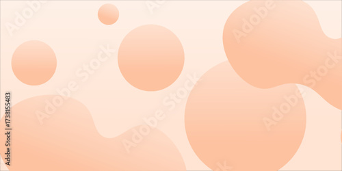 Abstract background with peach fuzz metaball shapes. Morphing organic blobs. Vector 3d illustration. Abstract 3d background. Liquid shapes. Banner or sign design