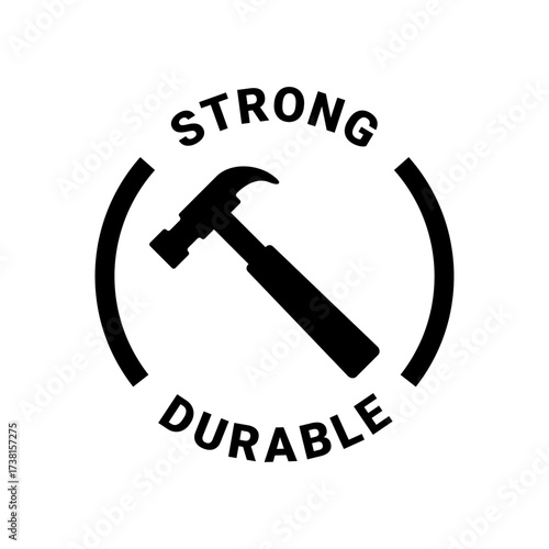 Round Emblem with Hammer and Text