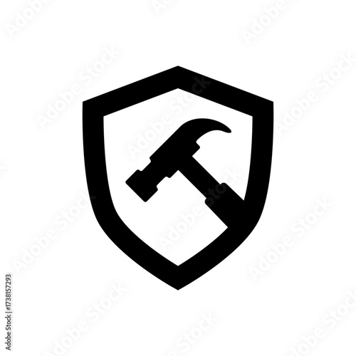 Shield and Hammer Security Symbol
