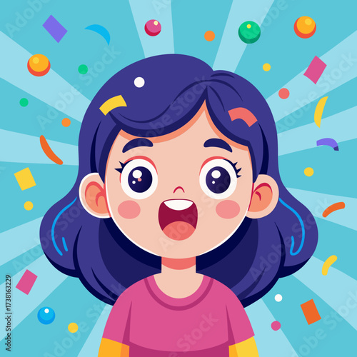 Happy Girl Confetti Celebration