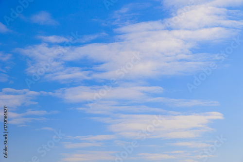 Stratocumulus clouds in a blue sky