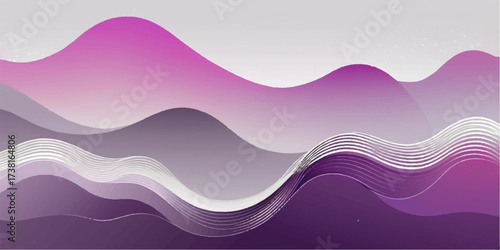 Abstract colorful vector wave pattern design for a blue and pink backdrop illustration