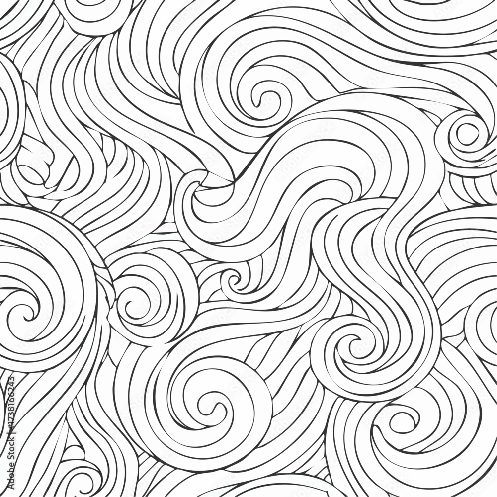 Obraz premium Seamless abstract pattern, tangle wavy hair background