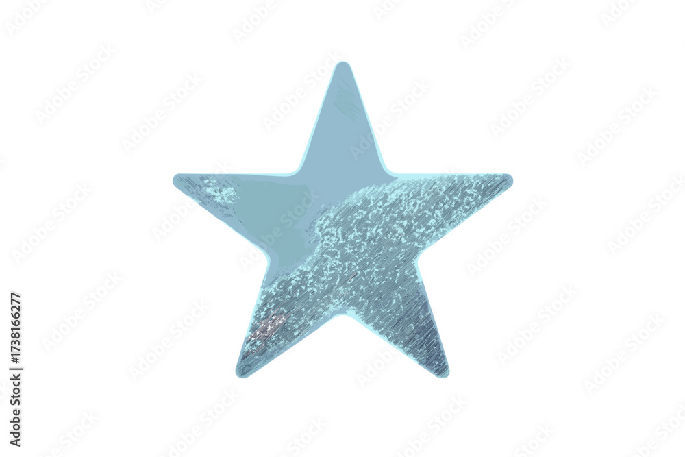 Obraz premium Stylized five-pointed star shape with a soft blue gradient and rounded edges