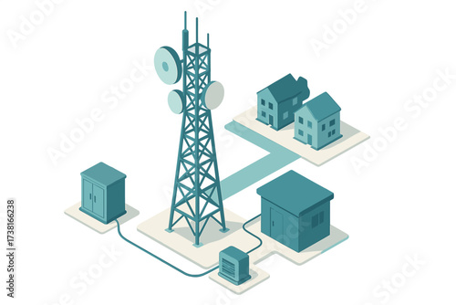 Telecommunication tower providing wireless internet and mobile network services to residential homes