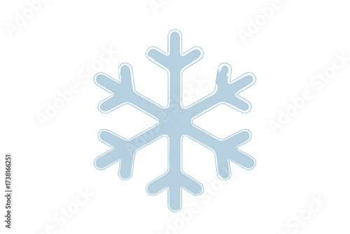 Stylized light blue snowflake symbol for winter weather and cold temperatures