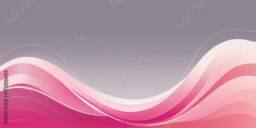 Abstract pink background illustration with flowing futuristic wave lines and a subtle light texture pattern