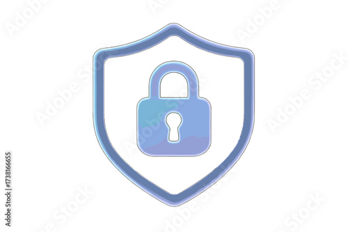 Digital security shield with a secure padlock icon representing data protection