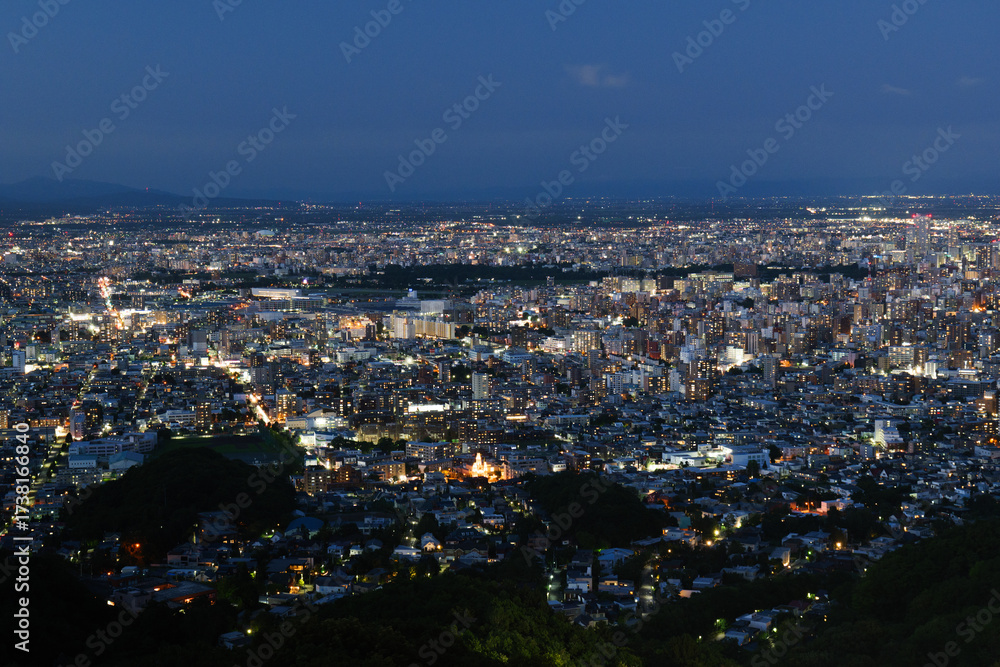 Fototapeta premium 夏の大倉山から見た札幌市街の夜景