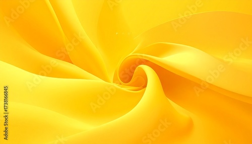 Bright light yellow gradient abstract background. Smooth, flowing, wavy silk texture creates a soft, dynamic visual effect.