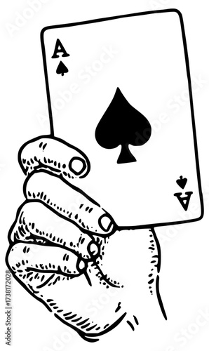 A hand with the ace of spades
