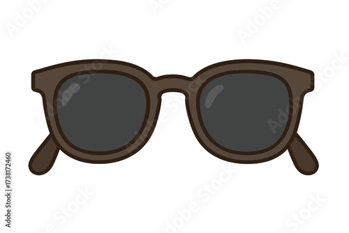 Sunglasses icon vector in flat cartoon style. Summer glasses for sun protection. Eyewear fashion accessory for vacation, beach, travel. Isolated graphic element symbol.