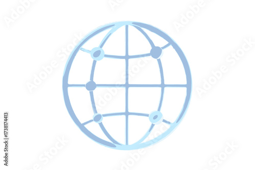 Global network sphere with interconnected nodes for worldwide communication