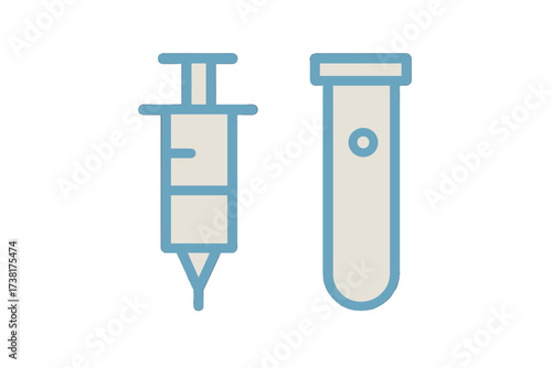 Medical syringe and laboratory test tube for healthcare and scientific research