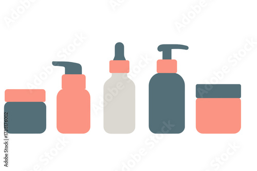 Minimalist cosmetic and skincare product containers for beauty packaging